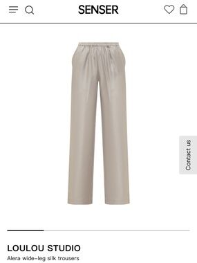 LOULOU STUDIO Wide-Leg Silk Trousers — silver